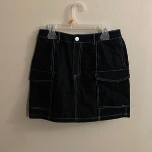 Black with white stitches skirt